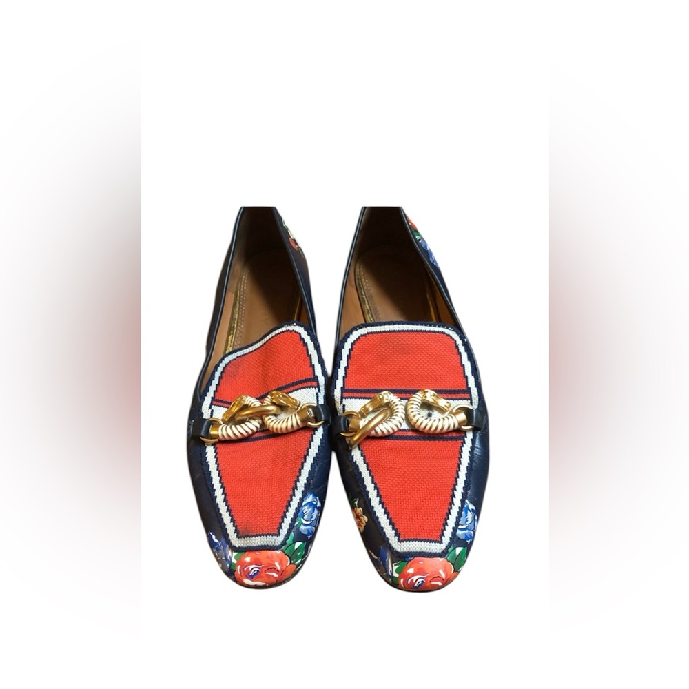 Tory Burch Jessa 20MM Loafer Navy Yea Rose BNIB Size 8